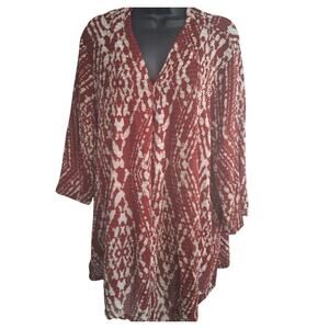 Maggie Barnes for Catherines Cardigan 1X Cardigan Loose Knit Artistic Design